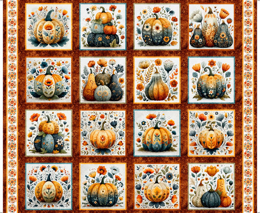 Harvest Hollow - Decorative Pumpkin Picture Panel - Burnt Umber
