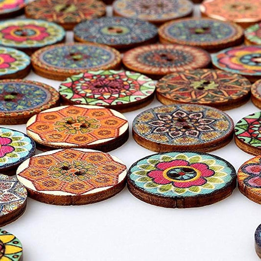 Wooden Buttons - Set of 10