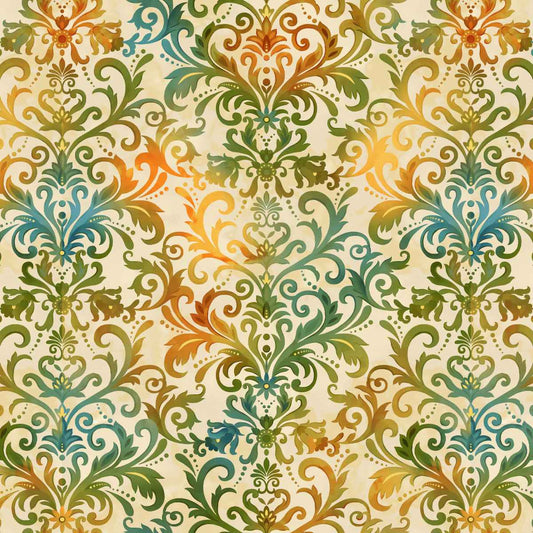 Basket of Autumn Blessings - Cream Multi - Damask Flourish