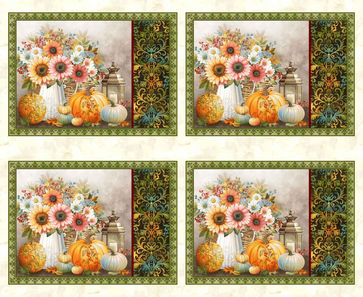 Placemat Panel  -Basket of Autumn Blessings