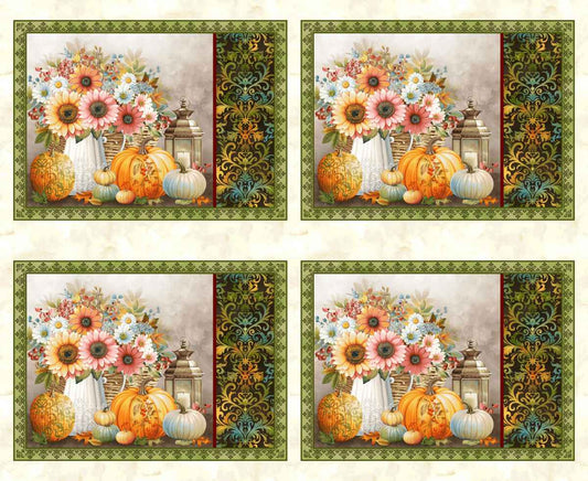 Placemat Panel  -Basket of Autumn Blessings