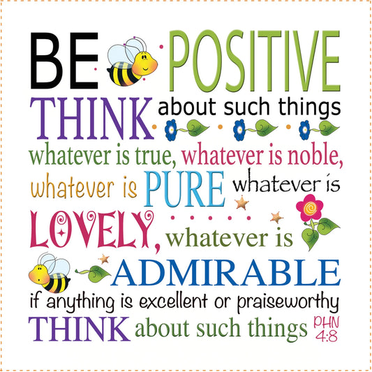 Fabric Art Panel - 6in - Be Positive