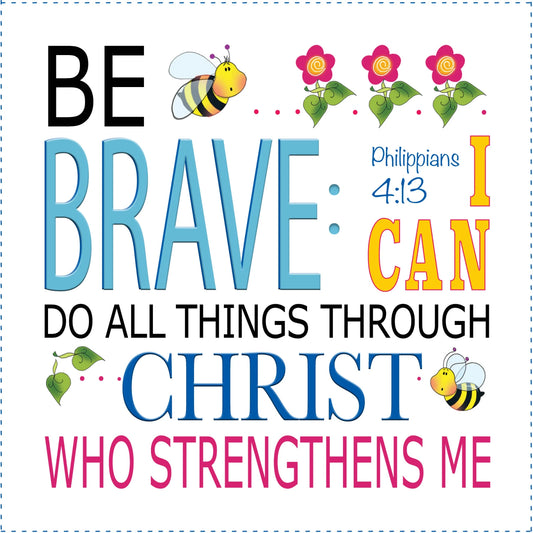 Fabric Art Panel - 6in - Be Brave
