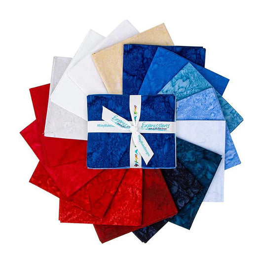 Batiks Hand-Dyes Fat Quarter Bundle - Freedom Flair by Riley Blake
