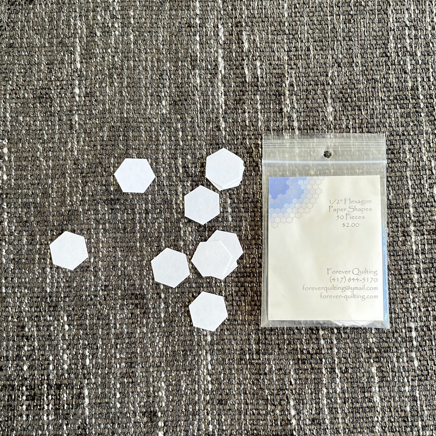 EPP 1/2" Hexagon Paper Pieces (50)