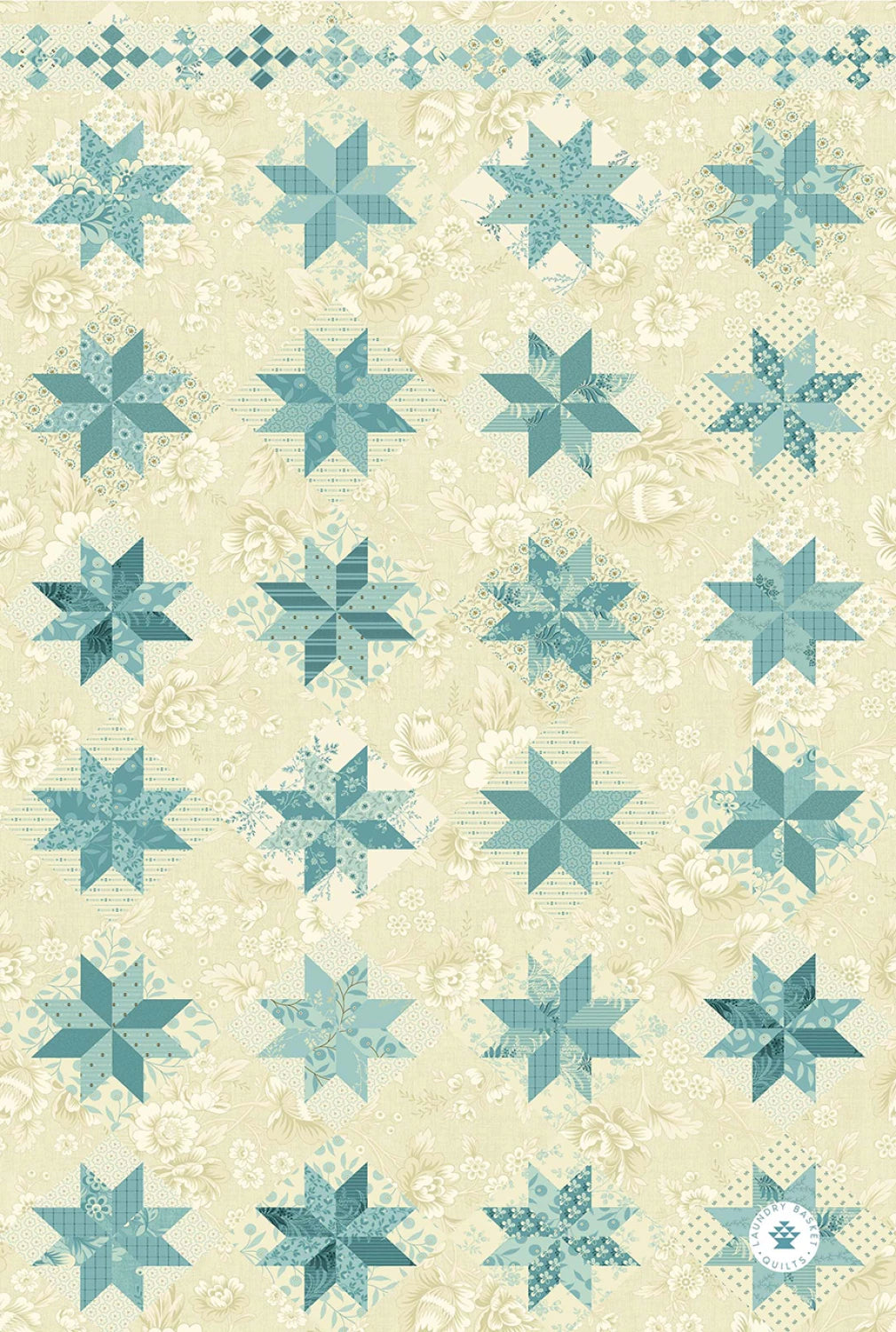 Kitchen Towel - Blue Bird Star by Laundry Basket Quilts