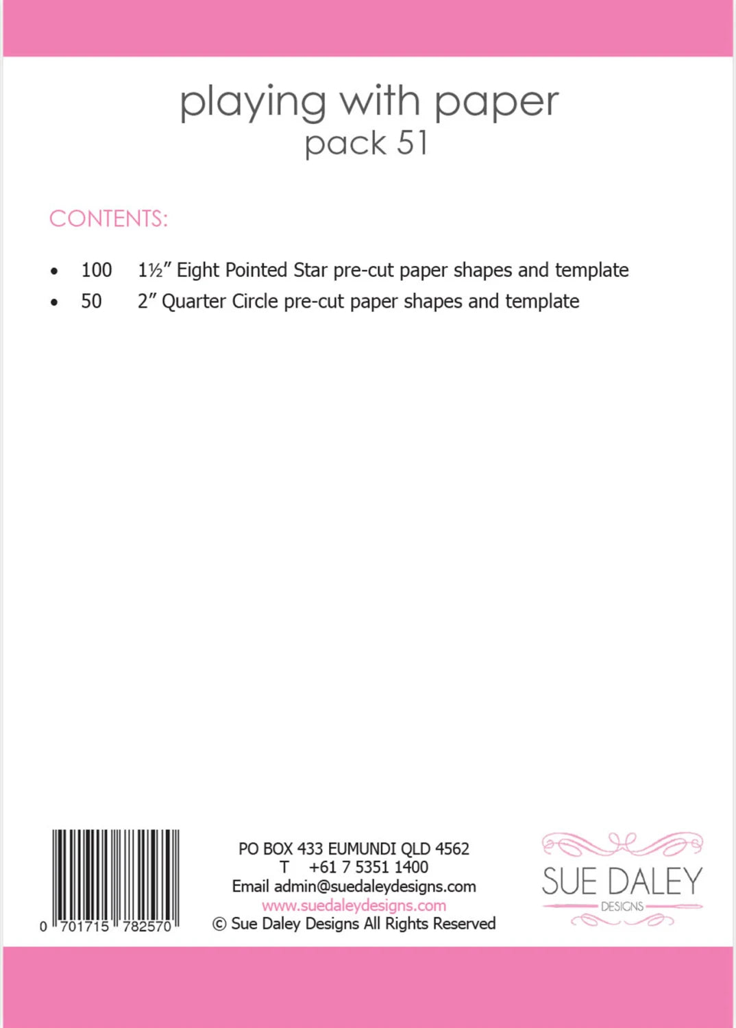 Playing with Paper - Pack 51 by Sue Daley Designs