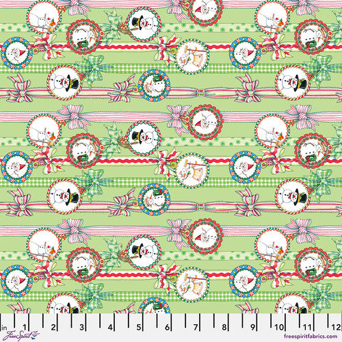 So Much Joy - Snow People Ribbon - Lime