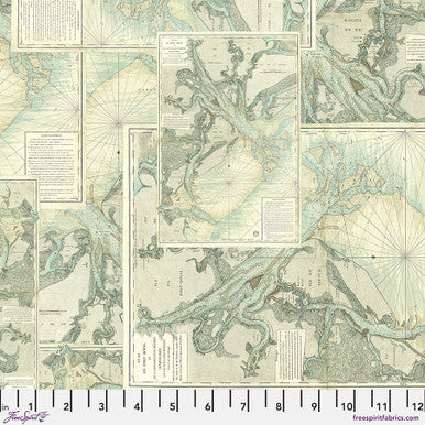 Tim Holtz Teal Palette Collection - Teal Map