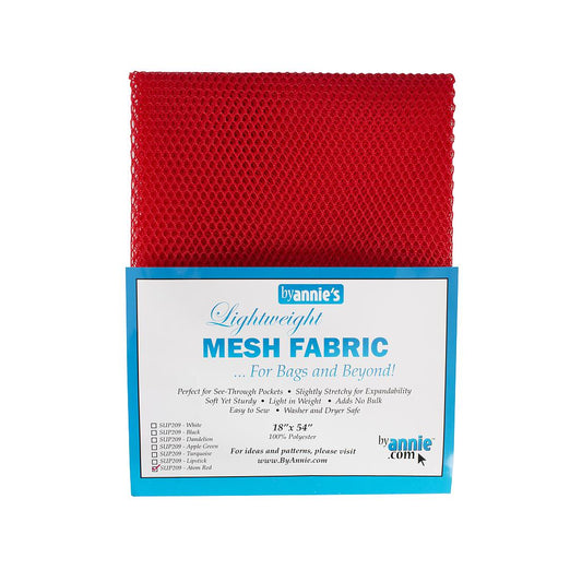 Lightweight Mesh Fabric ATOM RED- byAnnie's
