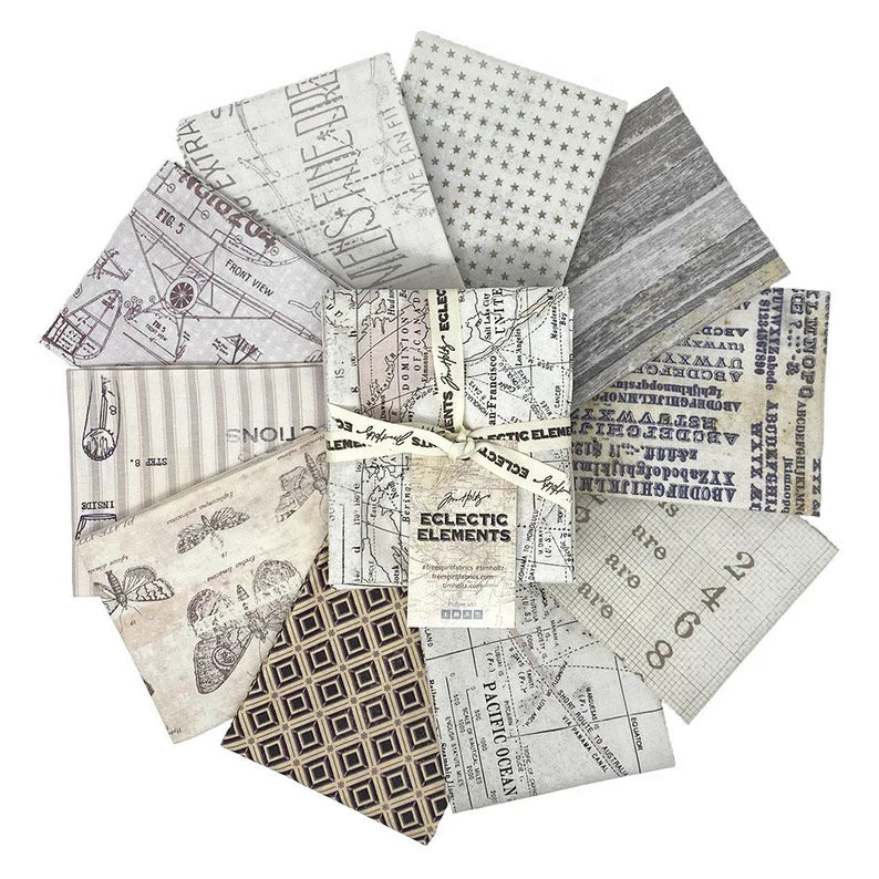 Monochrome FQ - 10 pcs by Tim Holtz