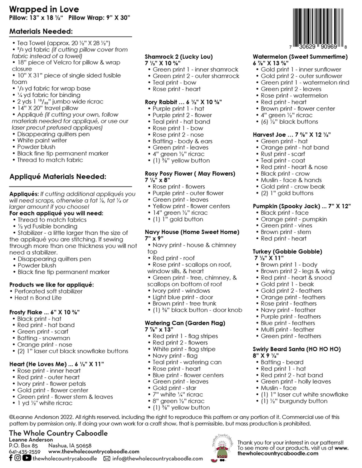 Wrapped in Love Pillow Wrap Pattern