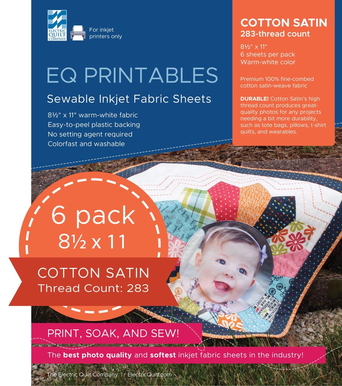 Inkjet Printable Fabric Sheets- Cottin Satin