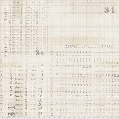 Monochrome - Parchment - Multiplication Table by Tim Holtz